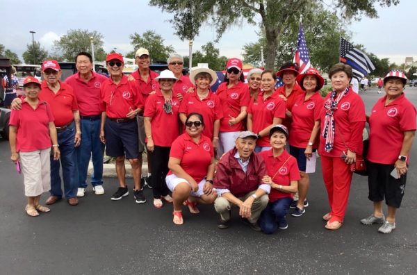 Filipino American Republicans joinedin Saturdays Villages for Trump golf cart rally