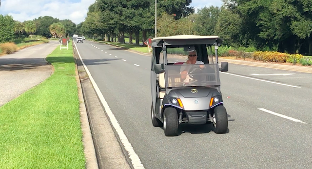 This man was driving a golf cart on County Road 466.