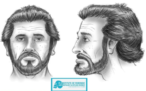 This sketch of the deceased man was created through USFs Florida Institute of Forensic Anthropology Applied Science.