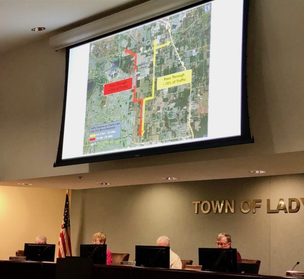 Lady Lake commissioners on Monday reviewed the traffic on Cherry Lake Road and around the proposed development