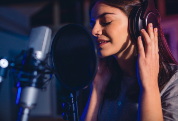 Young woman singer