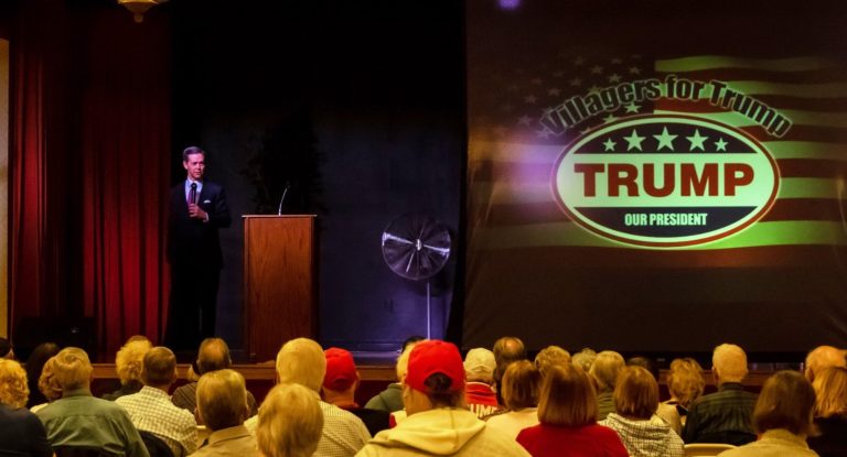 Faith Freedoms Ralph Reed Speaks to Villagers For Trump Recently at LaHacienda Rec Center.