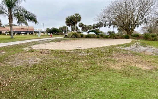 A sandtrap at Hilltop Executive Golf Course