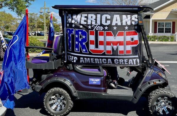 Golf carts were decked out for Sundays event