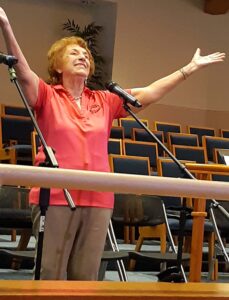 Mary Lou Merkner 91 belts out a song during The Villages Pop Chorus concert