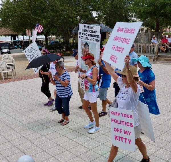 Both pro choice and pro life marchers were out Saturday at Lake Sumter Landing