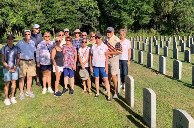 John Bartram Chapter of the Daughters of the American Revolution in The Villages placed flags at graves at Florida National Cemetery