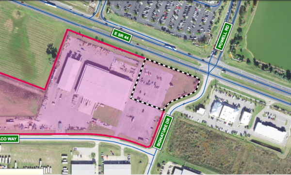 The dotted lines show the area where the development would take place