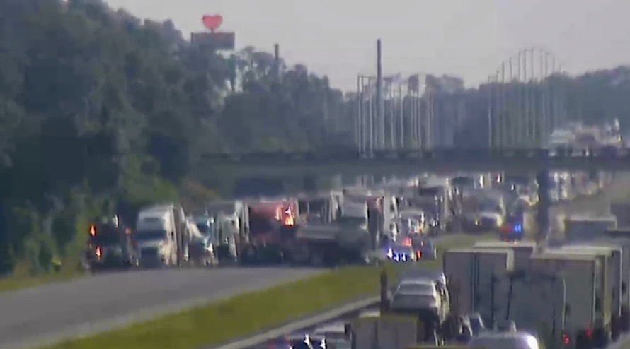 The Florida Highway Patrol supplied this photo of the traffic backup Friday morning on I 75 in Sumter County