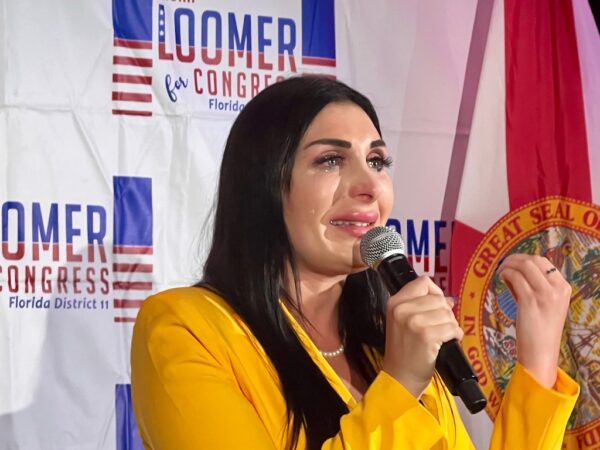 Laura Loomer cried when she spoke to supporters Tuesday night