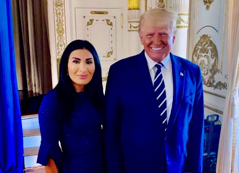 Laura Loomer with former President Trump at Mar A Lago