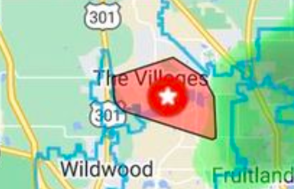 SECO Energy provided this map showing where the outage occurred.