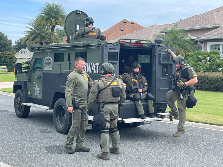 The SWAT team from the Sumter County Sheriffs Office was at the scene at the Village of Bridgeport at Miona Shores