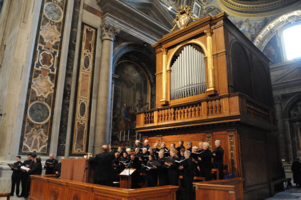 The choir from St. Timothy performs in 2016 during the Vatican Mass