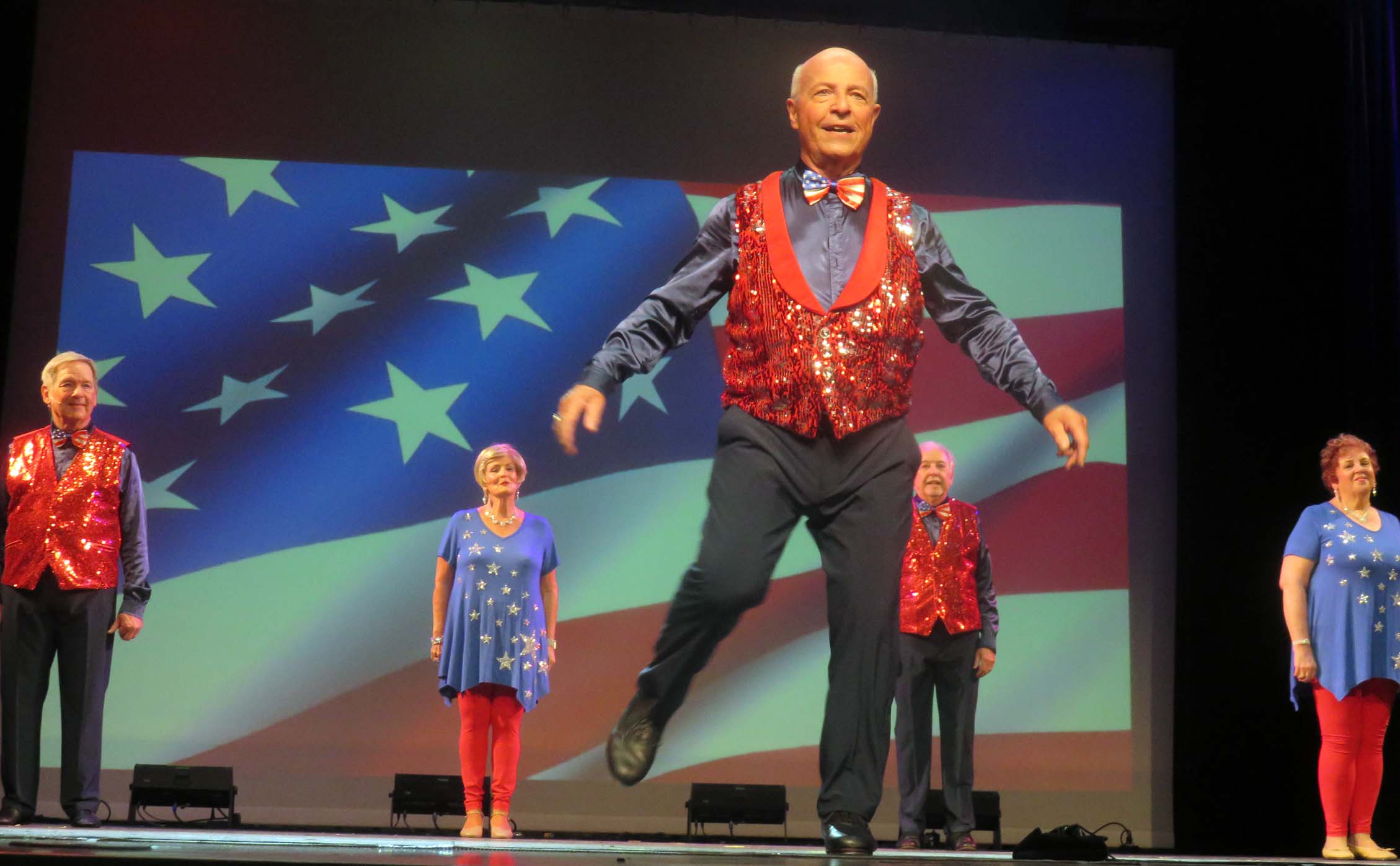 Jim Caisse in a patriotic mood on Yankee Doodle Dancy