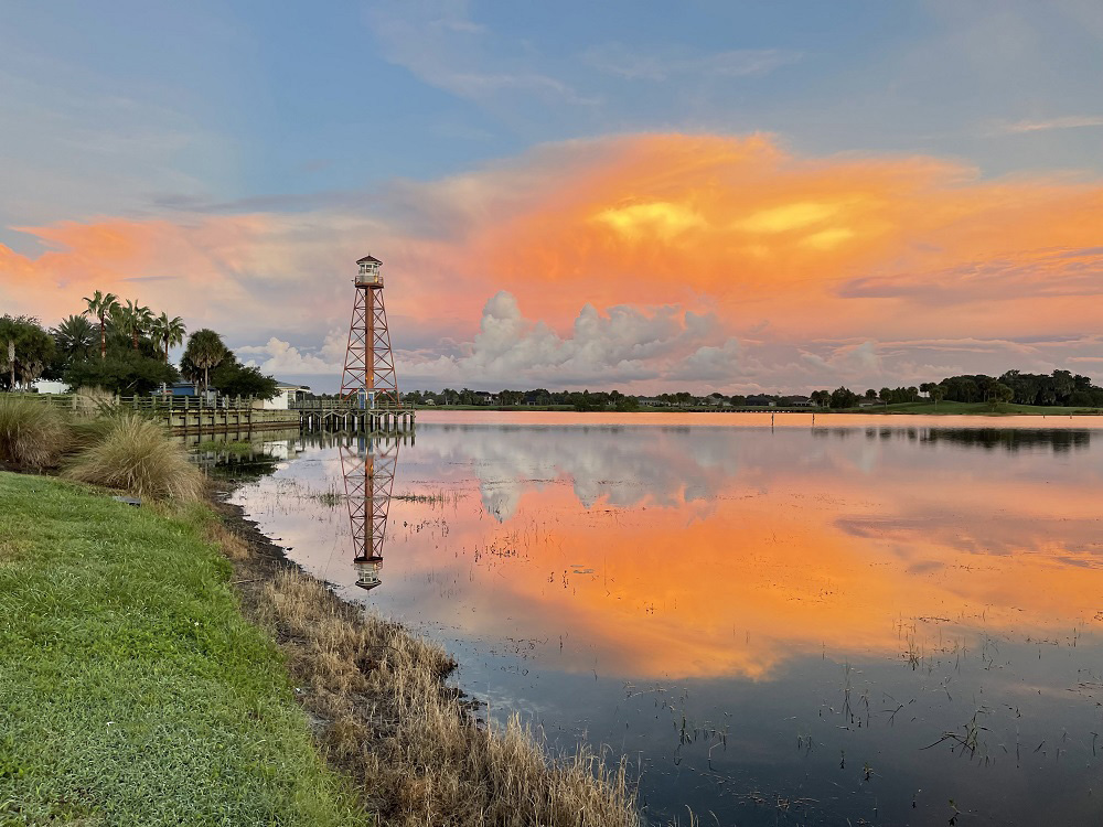 Beautiful Orange Sunrise Over Lake Sumter