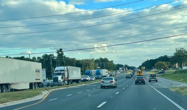 Traffic was backed up on U.S. 301 to PepperTree Plaza in Wildwood