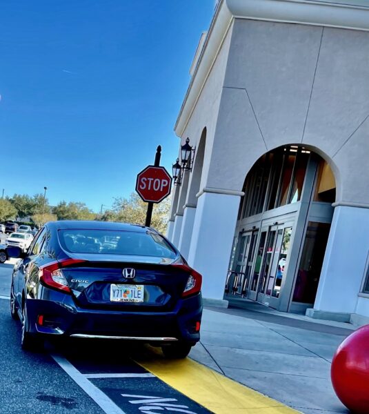 Fire lane parking at Target at Rolling Acres Road