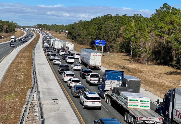Heavy traffic on Interstate 75 in Marion County