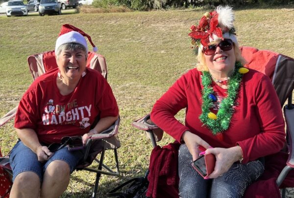 Illene Schlieper and Linda Sue Frohwenk from the Village of Hawkins were excited to attend their first Lady Lake Christmas parade. Illene Schlieper and Linda Sue Frohwenk from the Village of Hawkins were excited to attend their first Lady Lake Christmas parade.