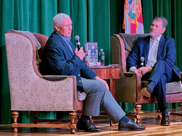 Mike Pence was on stage Tuesday with The Villages Gary Lester Mike Pence was on stage Tuesday with The Villages Gary Lester