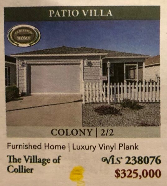 This patio villa with stone landscaping was recently listed in a Properties of The Villages sales insert