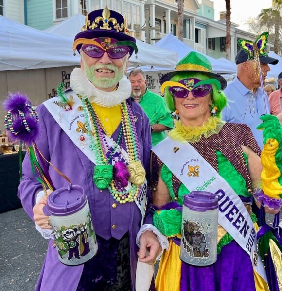 David and Barbara Bradley were celebrating Mardi Gras on Tuesday at Lake Sumter Landing David and Barbara Bradley were celebrating Mardi Gras on Tuesday at Lake Sumter Landing