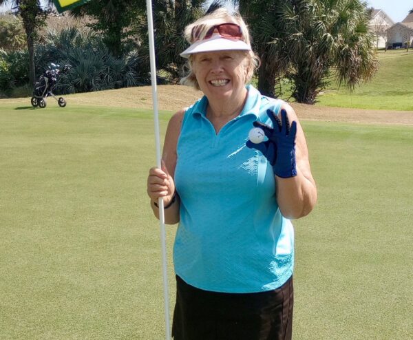 Pipyn Guevara Ridler had a big smile after getting a hole in one