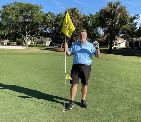 Chuck Collins was thrilled to get a hole in one