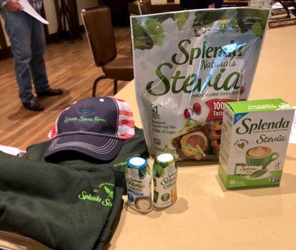 Splendas stevia products were on display Tuesday during the Sumter County Commission meting