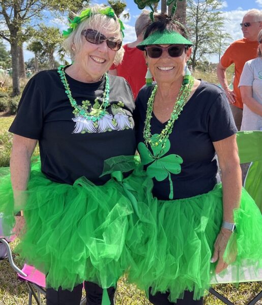 Villagers Pattie Roth and Jennifer Wilson sported green tutus to celebrate St. Paddies days