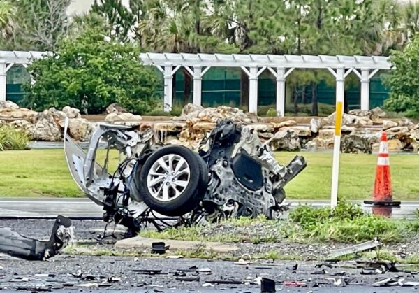 A piece of one of the vehicles was on roadway at the intersection of State Road 44 and Morse Boulevard