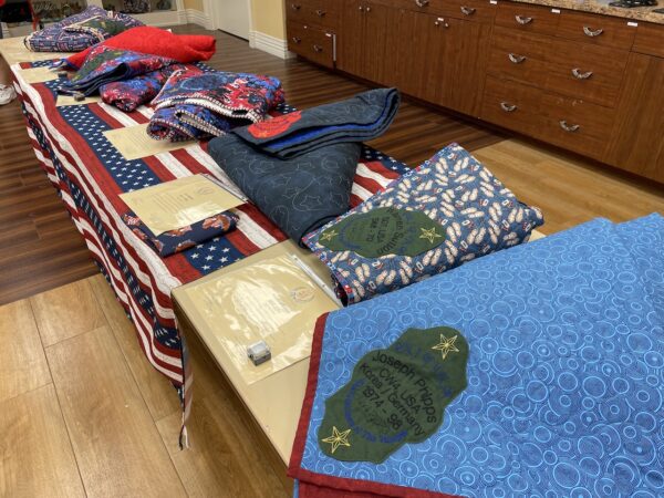 The Quilts of Valor were on display prior to their presentation