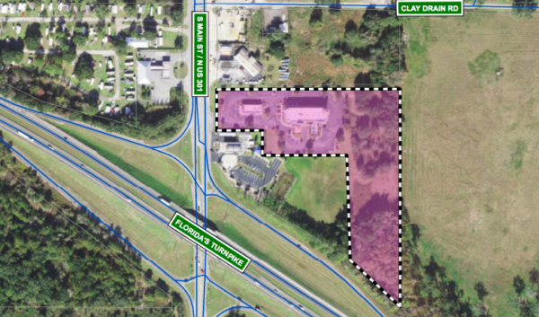 The dotted lines show the location of the planned expansion of the Comfort Inn Suites near the Florida Turnpike The dotted lines show the location of the planned expansion of the Comfort Inn Suites near the Florida Turnpike