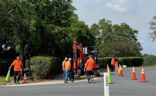 A crew began the work Tuesday morning near Orange Blossom Hills Country Club