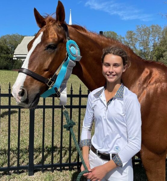 Hannah Serfass is seen in a photo from RSM Equestrian LLC social media