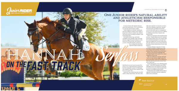 Hannah Serfass was featured in March in the World Equestrian Center magazine