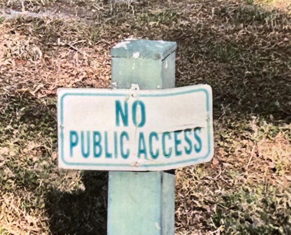 It is not clear when the sign blocking public access was placed at one of the two ponds.