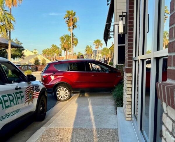This vehicle ran into The Chop House restaurant at Lake Sumter Landing This vehicle ran into The Chop House restaurant at Lake Sumter Landing