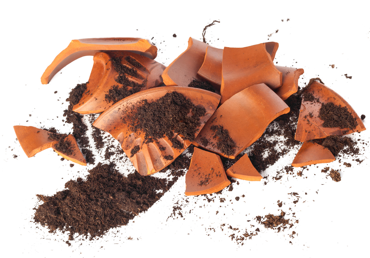 Broken flowerpot
