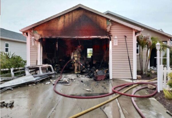 Firefighters battled a blaze May 31 in the Rhett Villas in the Village of Linden.