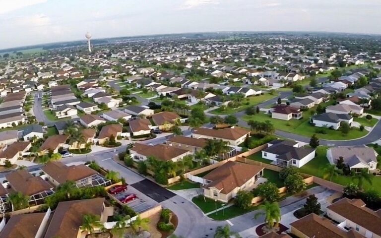 Aerial view of The Villages housing