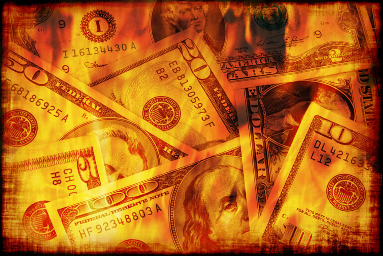 US money burning