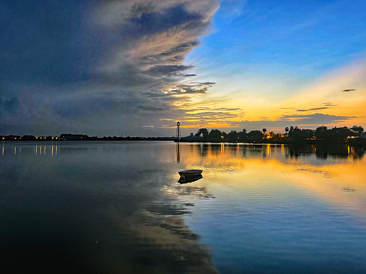 Sunrise as storm rolls in over Lake Sumter