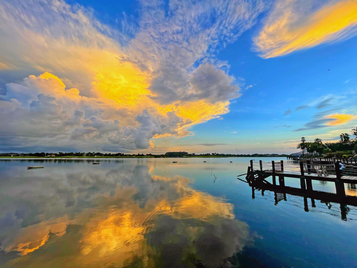 Sunrise over water at Lake Sumter
