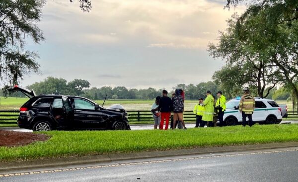 The Sumter County Sheriff's Office was on the scene of the crash Monday morning on County Road 466. The Sumter County Sheriff's Office was on the scene of the crash Monday morning on County Road 466.