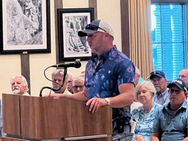 John Reed explained to the commission that the Lake Panasoffkee RV Village depends on snowbirds and could not pay several thousand dollars which the proposed fire fee would cost.