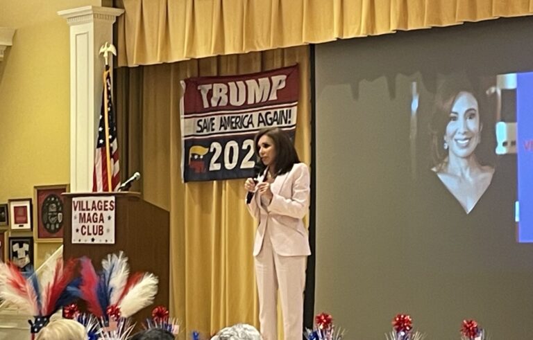 Judge Jeanine Pirro spoke Sunday to The Villages MAGA Club