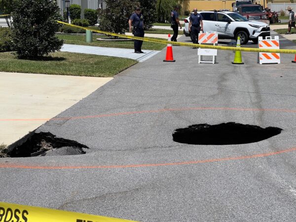 These sinkholes have opened upin the Glenda Villas in the Village of Monarch Grove
