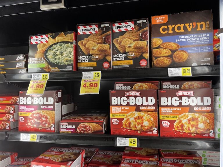 IGA Grocery store frozen dinners Hot Pockets Big and bold